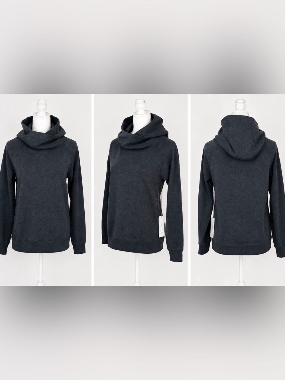 Lululemon Stress Less Hoodie Womens Size 8 Heathered Navy Blue NEW